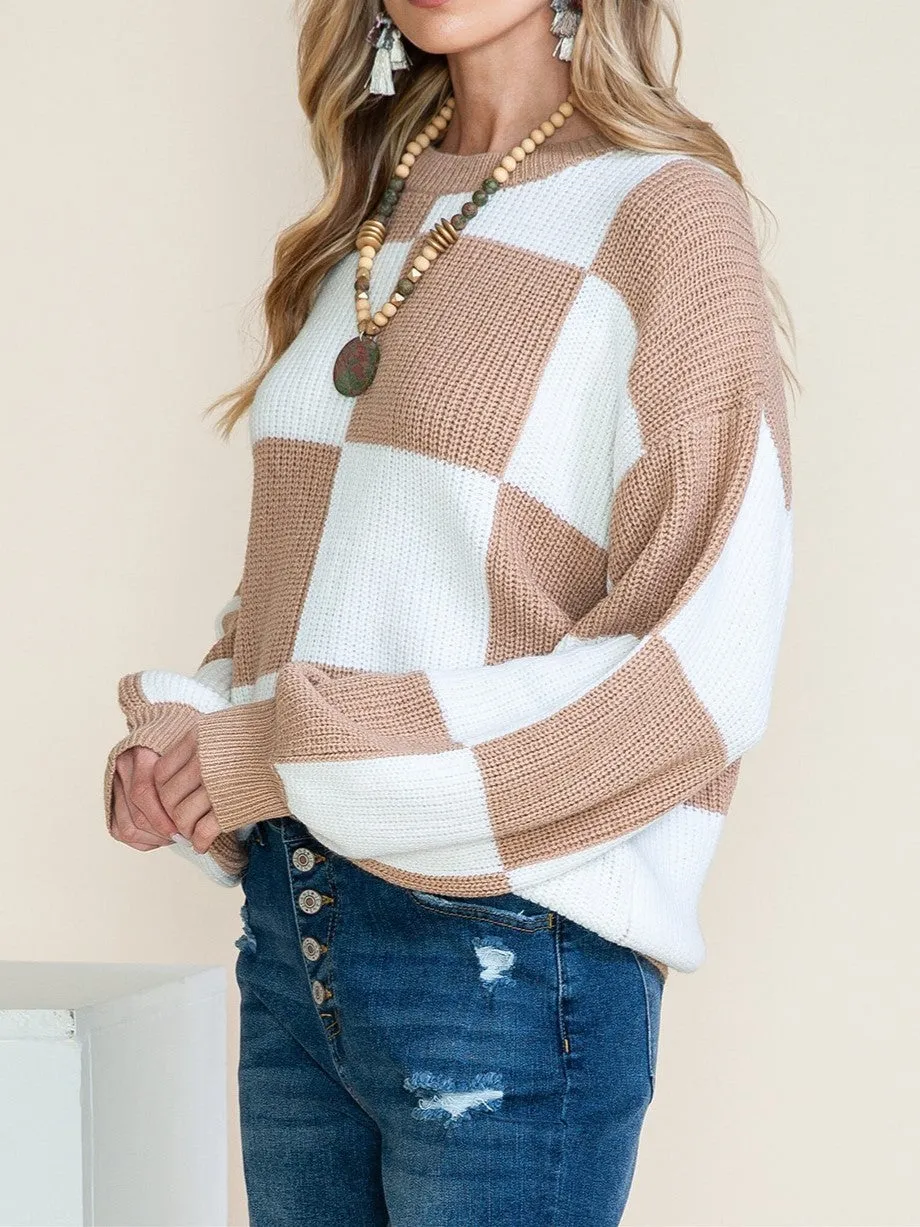 27 Checkered Knit Sweater