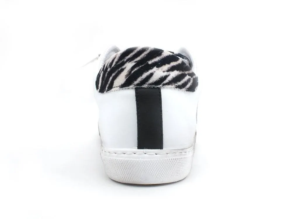 2STAR Sneaker Low Zebra Bianco Argento 2SD3219