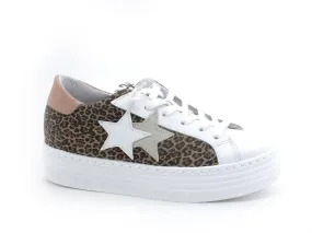 2STAR Sneaker Queen Low Platform Leopard White Pink 2SD3442