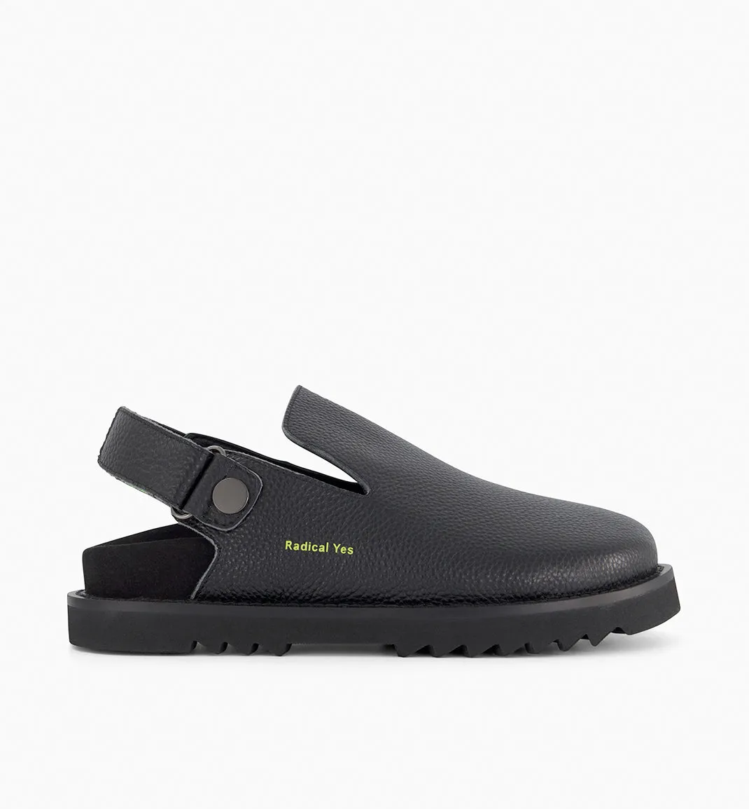 Adventure Awaits Slip On Clog in Tumbled Leather | Black