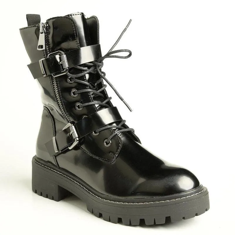 Alessio Rosanne Double buckle Boot - Black