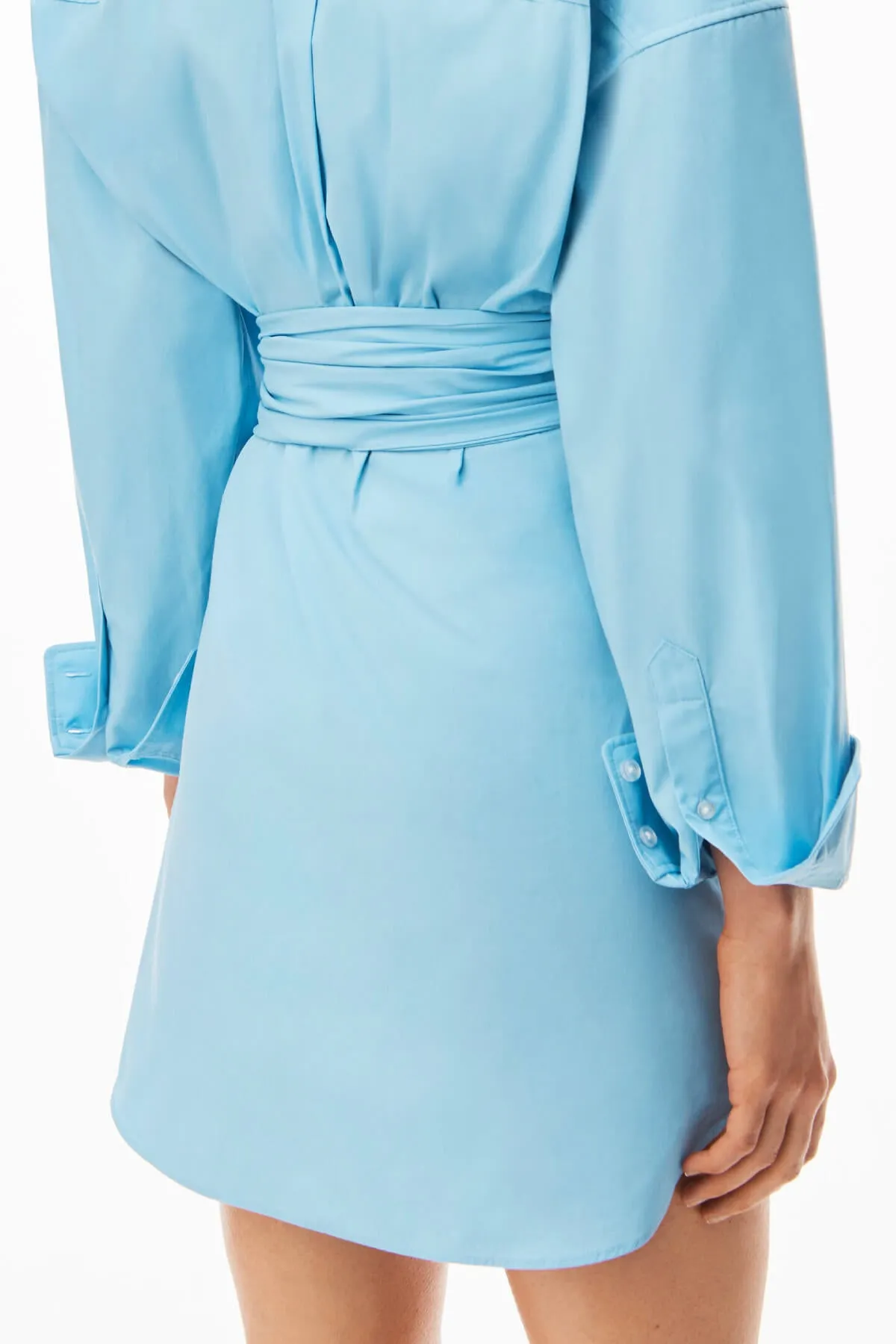 alexanderwang.t Draped Button Up Dress - Chambray Blue