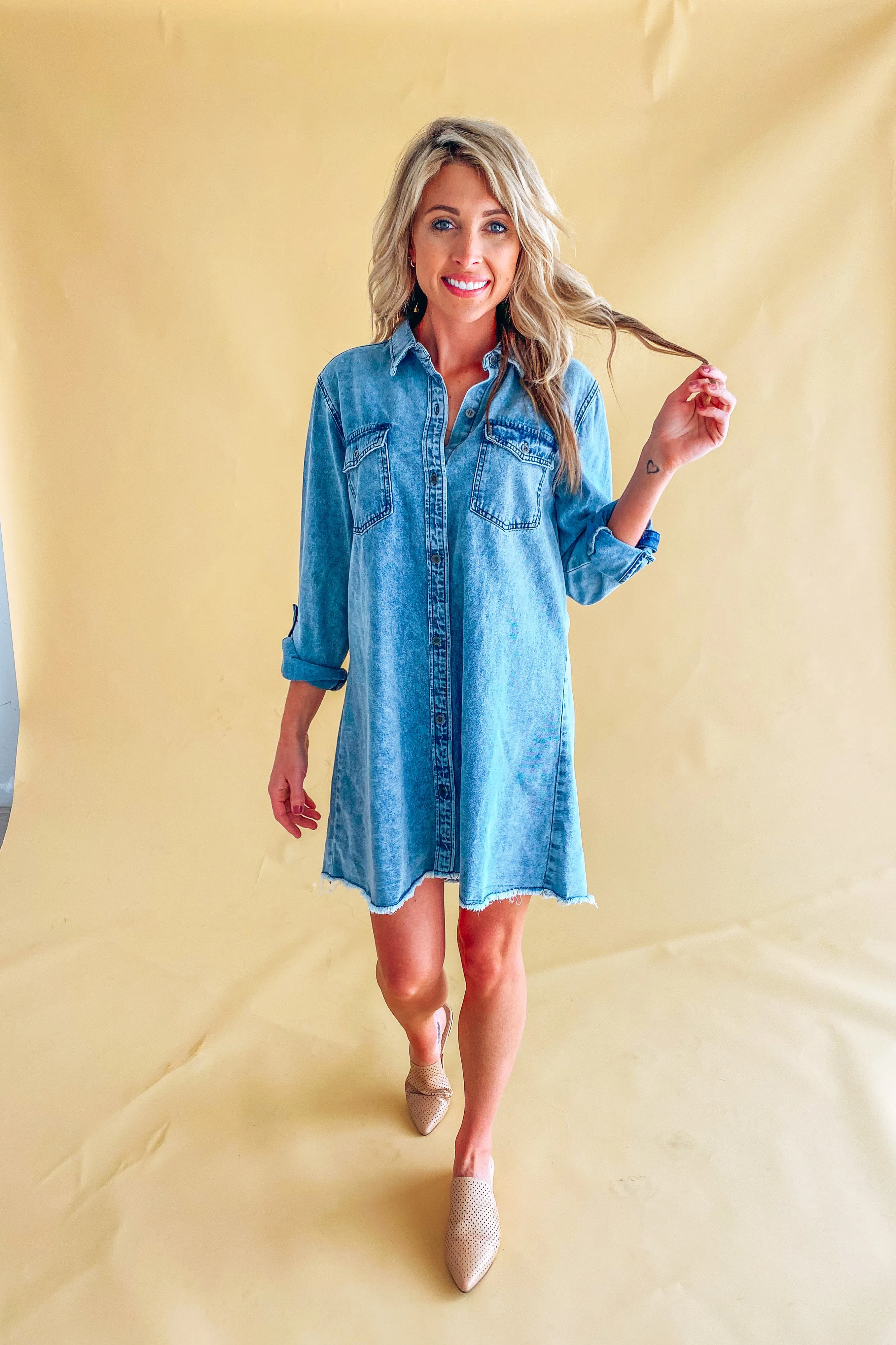 Alice Denim Long Sleeve Dress