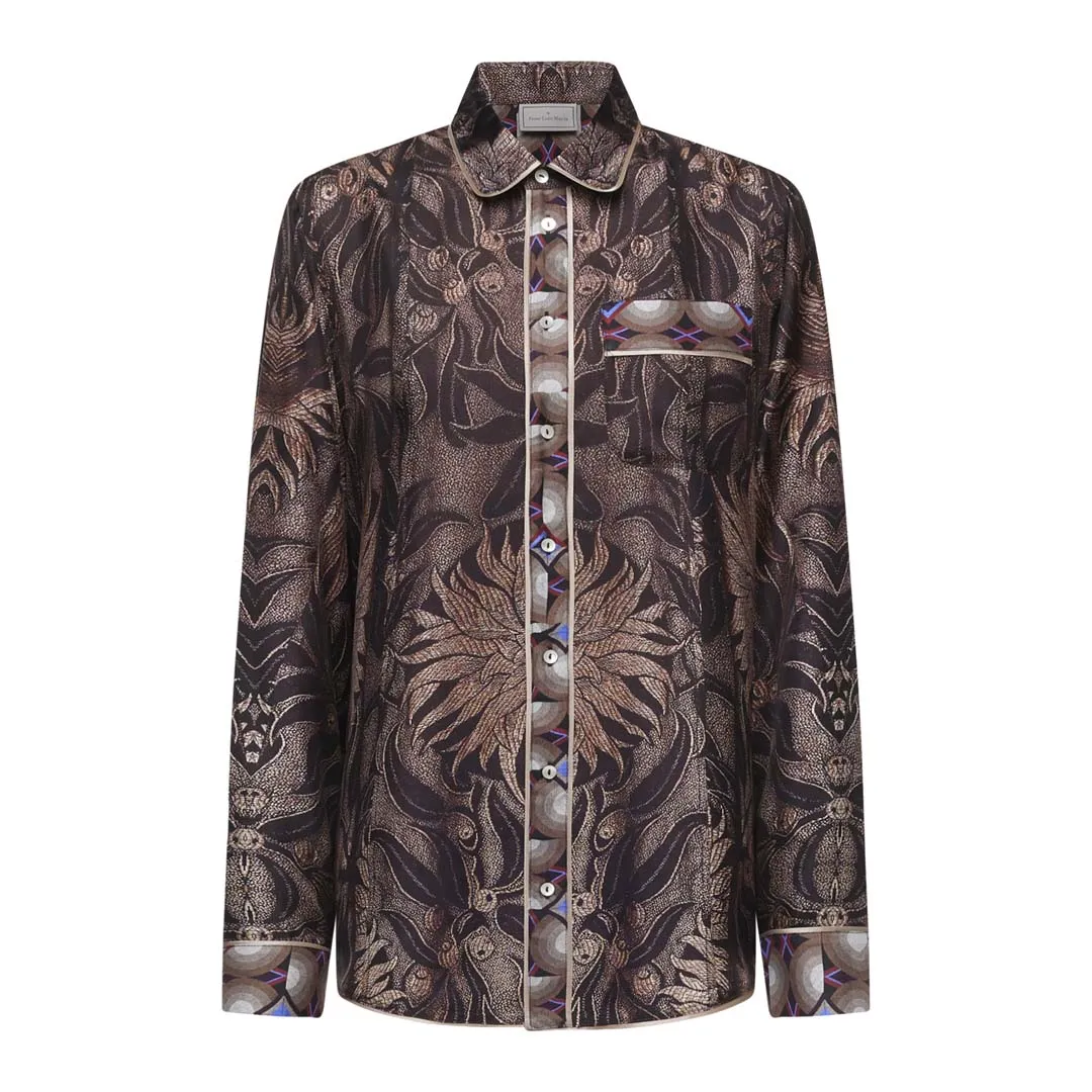 ALOE SHIRT BROWN MULTI