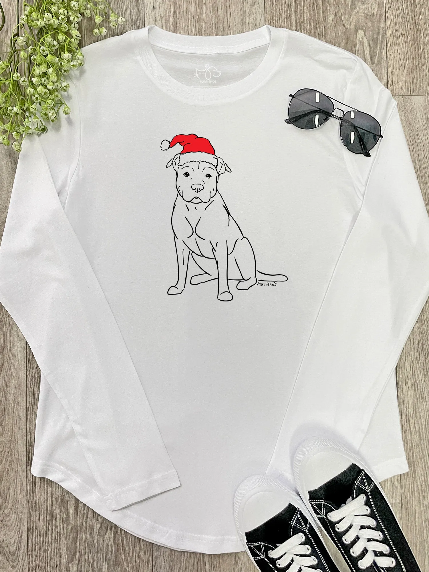 American Staffordshire Terrier Christmas Edition Olivia Long Sleeve Tee