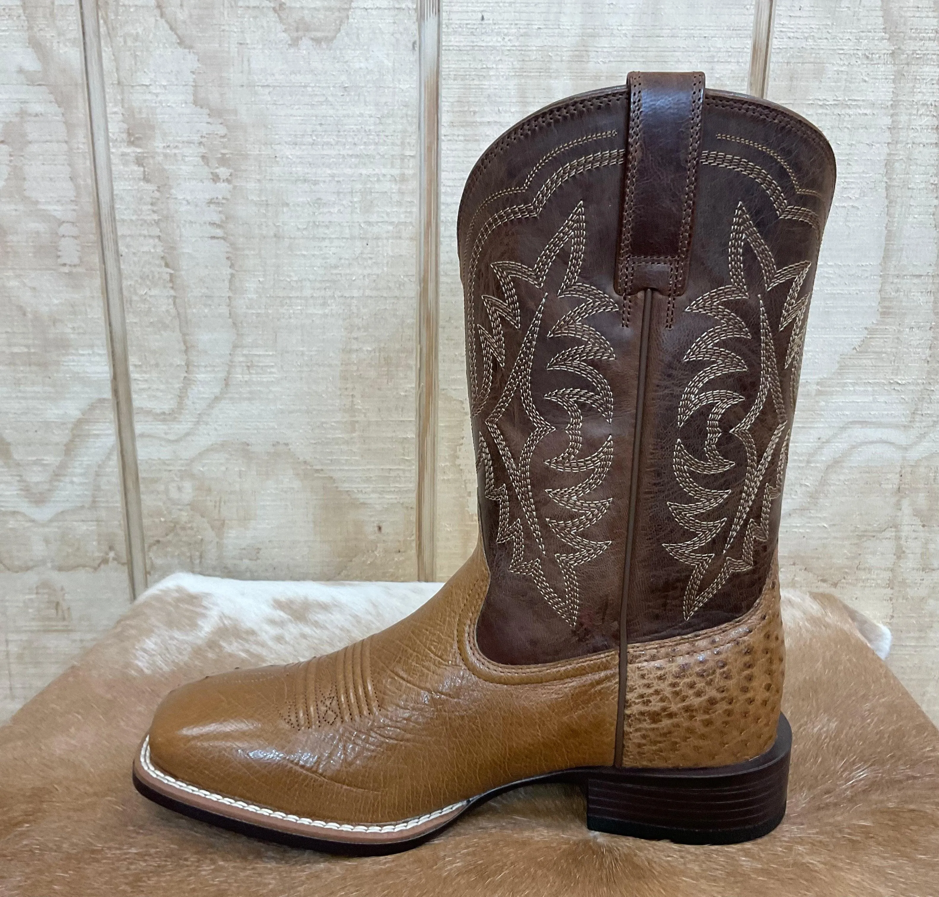 Ariat Men's Night Life Ultra  Smooth Ostrich Square Toe Cowboy Boots 10040345