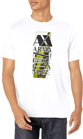 Armani Exchange T-Shirt Regular Fit Bianco Verde