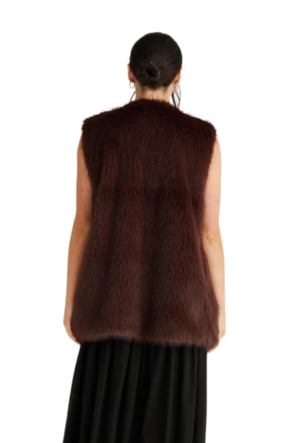 Aspen Fur Vest - Chocolate