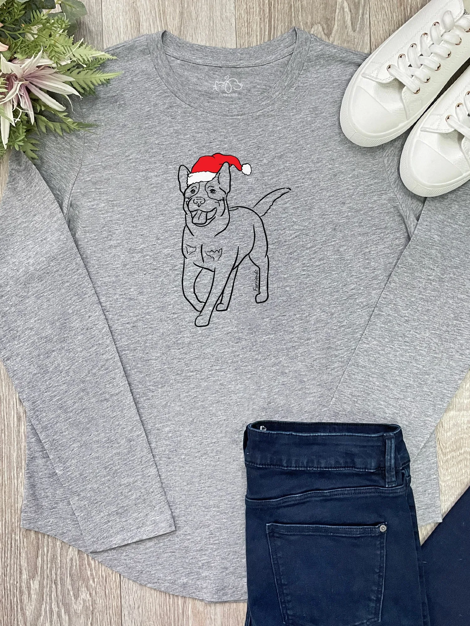 Australian Cattle Dog Christmas Edition Olivia Long Sleeve Tee