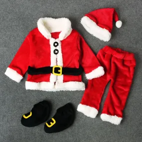 Baby Boy Santa Suit Outfit Coat Pants Hat Cute Christmas Outfit