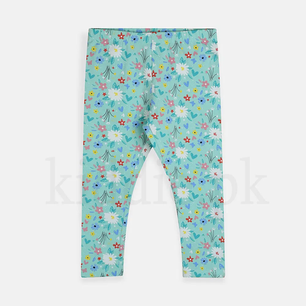 Baby G Sea Green Floral Pattern Legging 1973