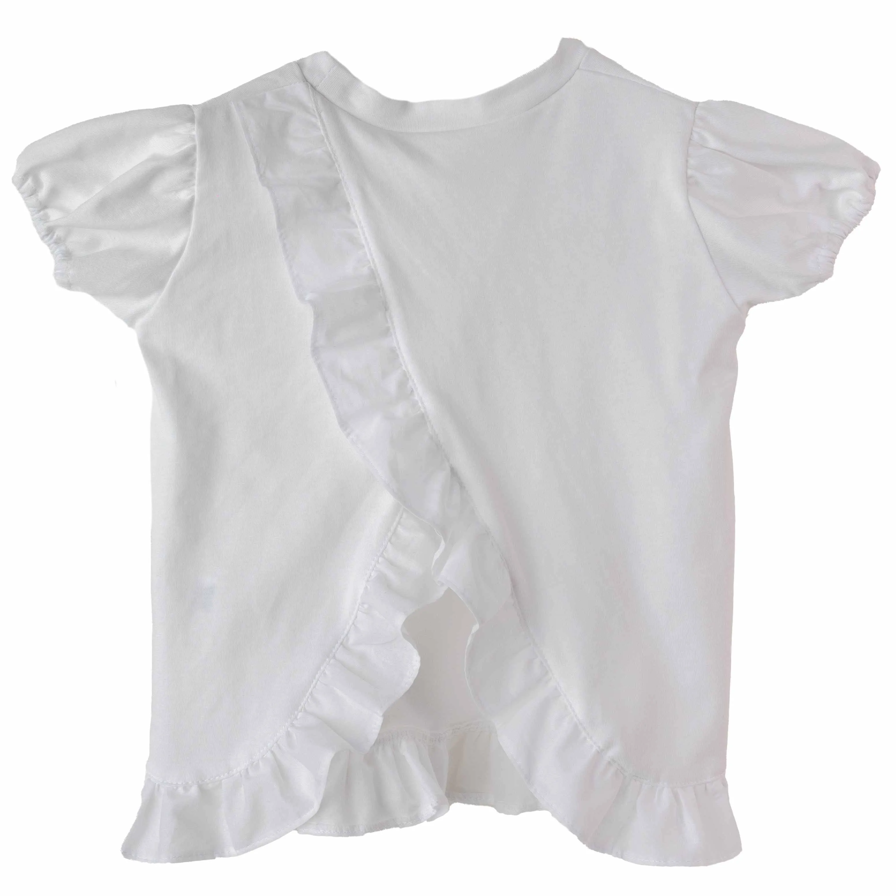 Baby Gi Girls White Frill Back Tops