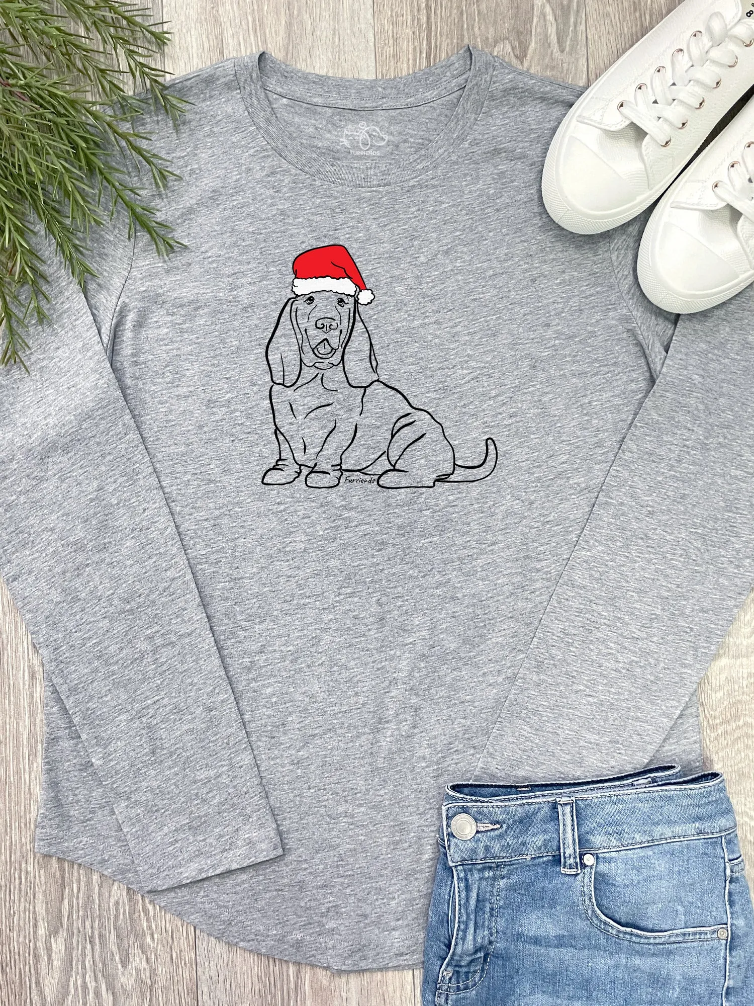 Basset Hound Christmas Edition Olivia Long Sleeve Tee