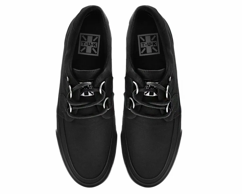 Black Basic Twill D-Ring Sneaker