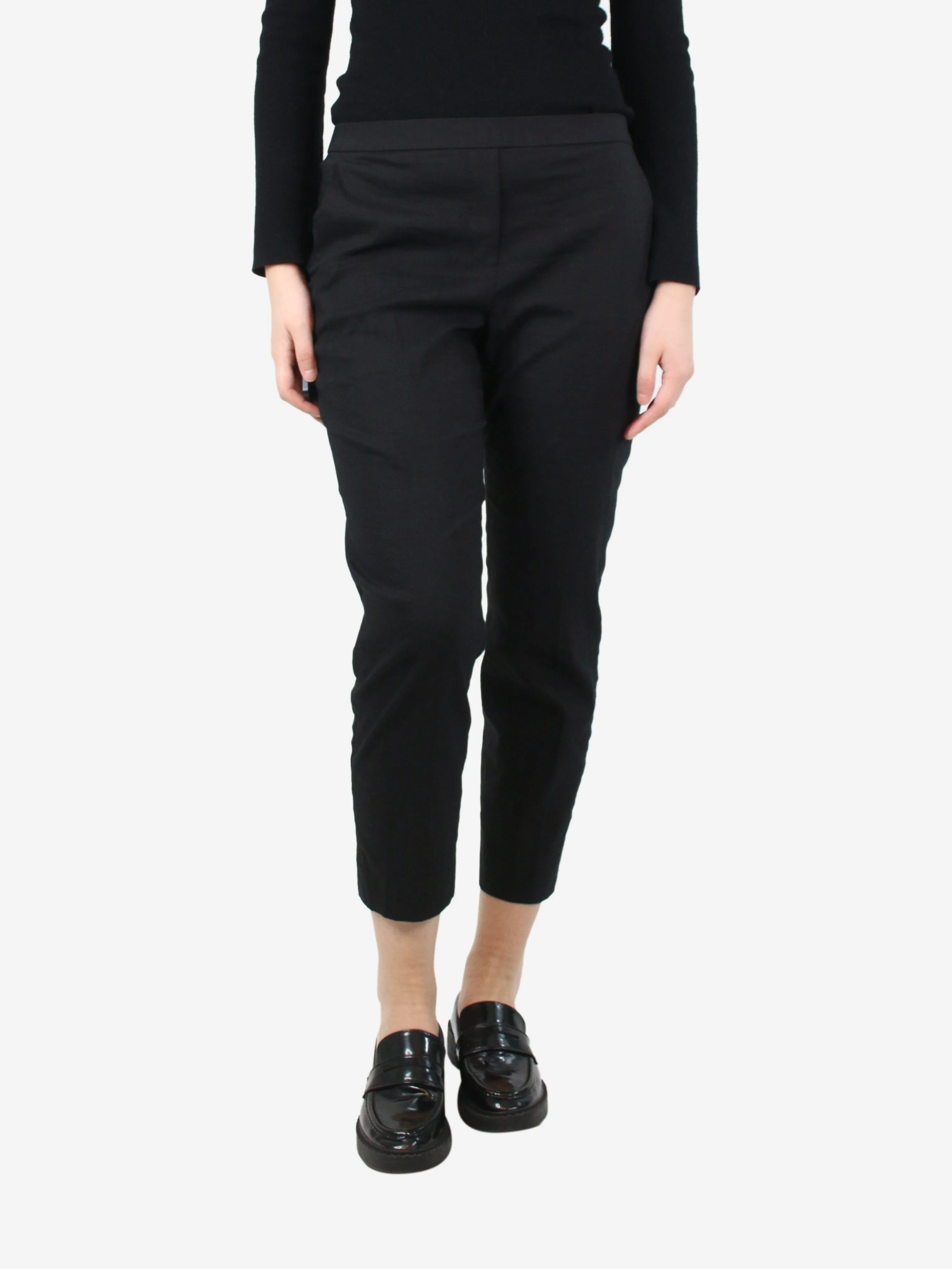 Black elasticated trousers - size UK 8