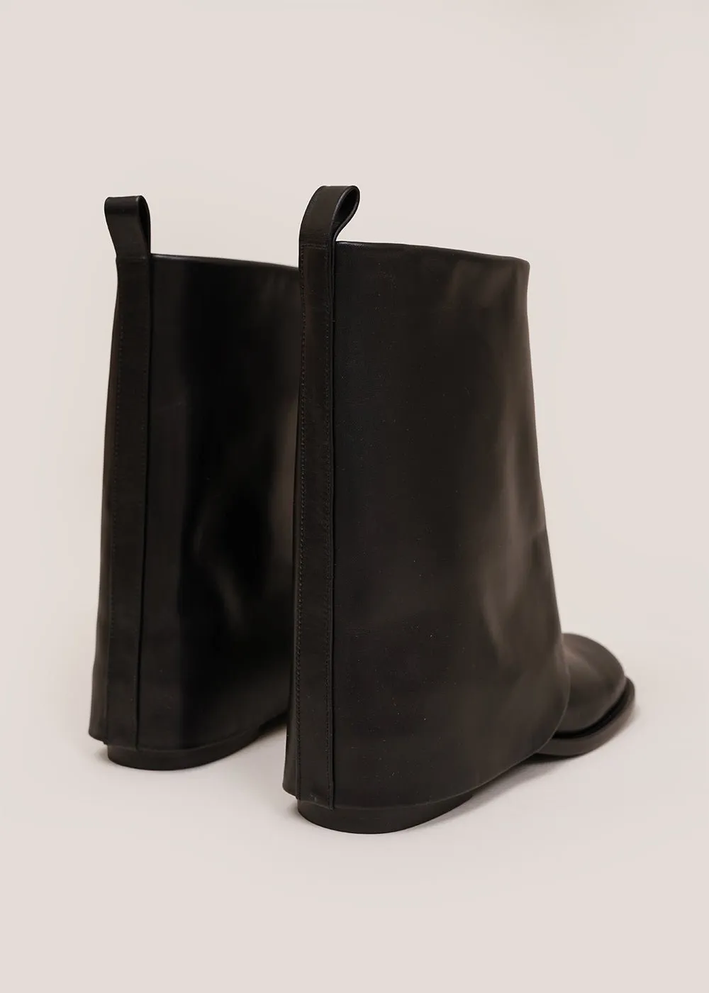 Black Folded Boots