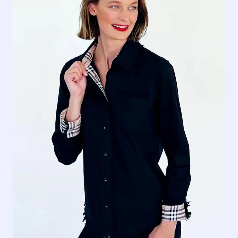 Black Fringe Shirt