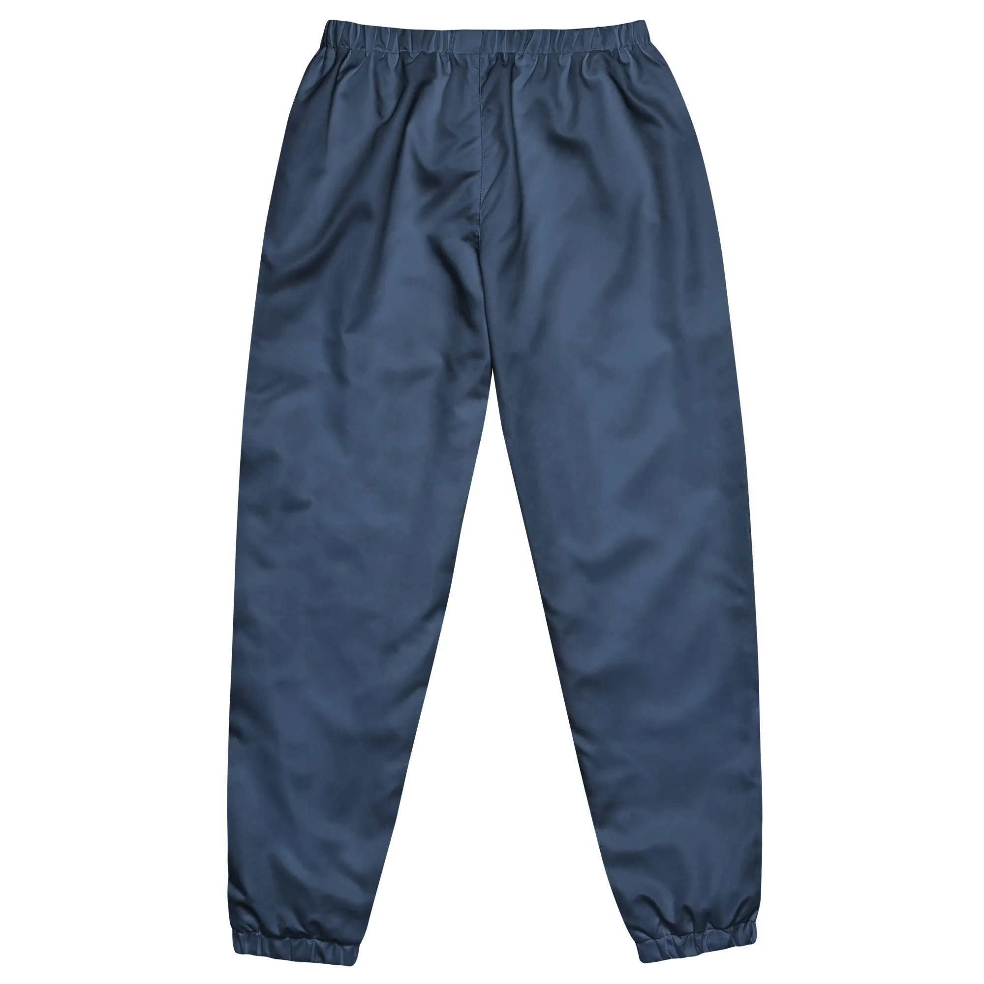 Blue and White hollow leaf and solid Unisex track pants