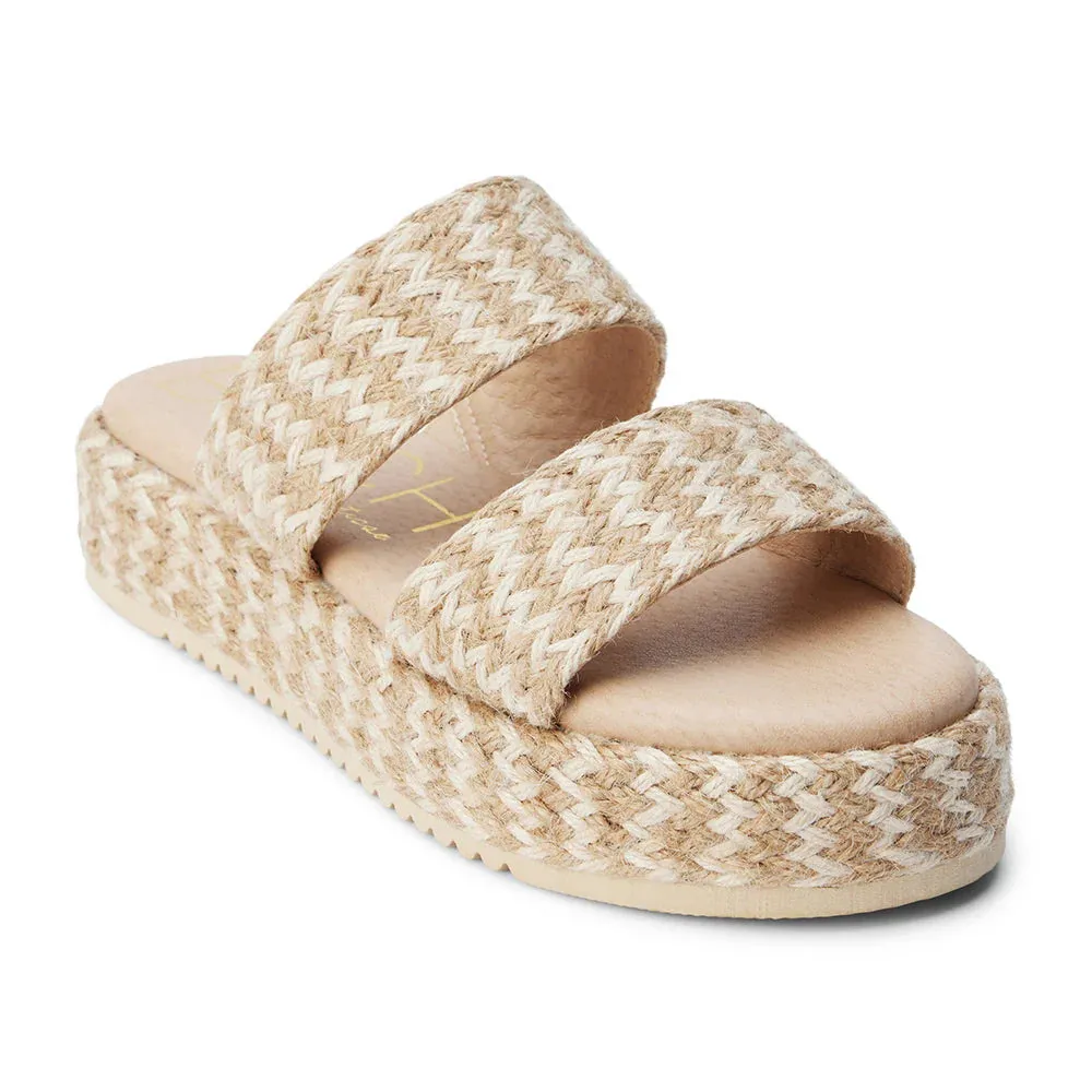 Borderline Platform Sandal in Natural Multi