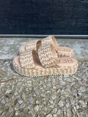 Borderline Platform Sandal in Natural Multi