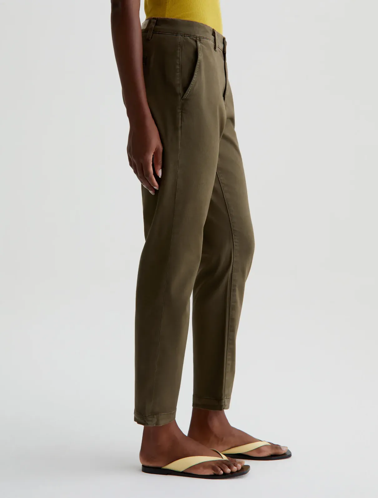 CADEN TAILORED TROUSER IN SULFUR SHADY MOSS