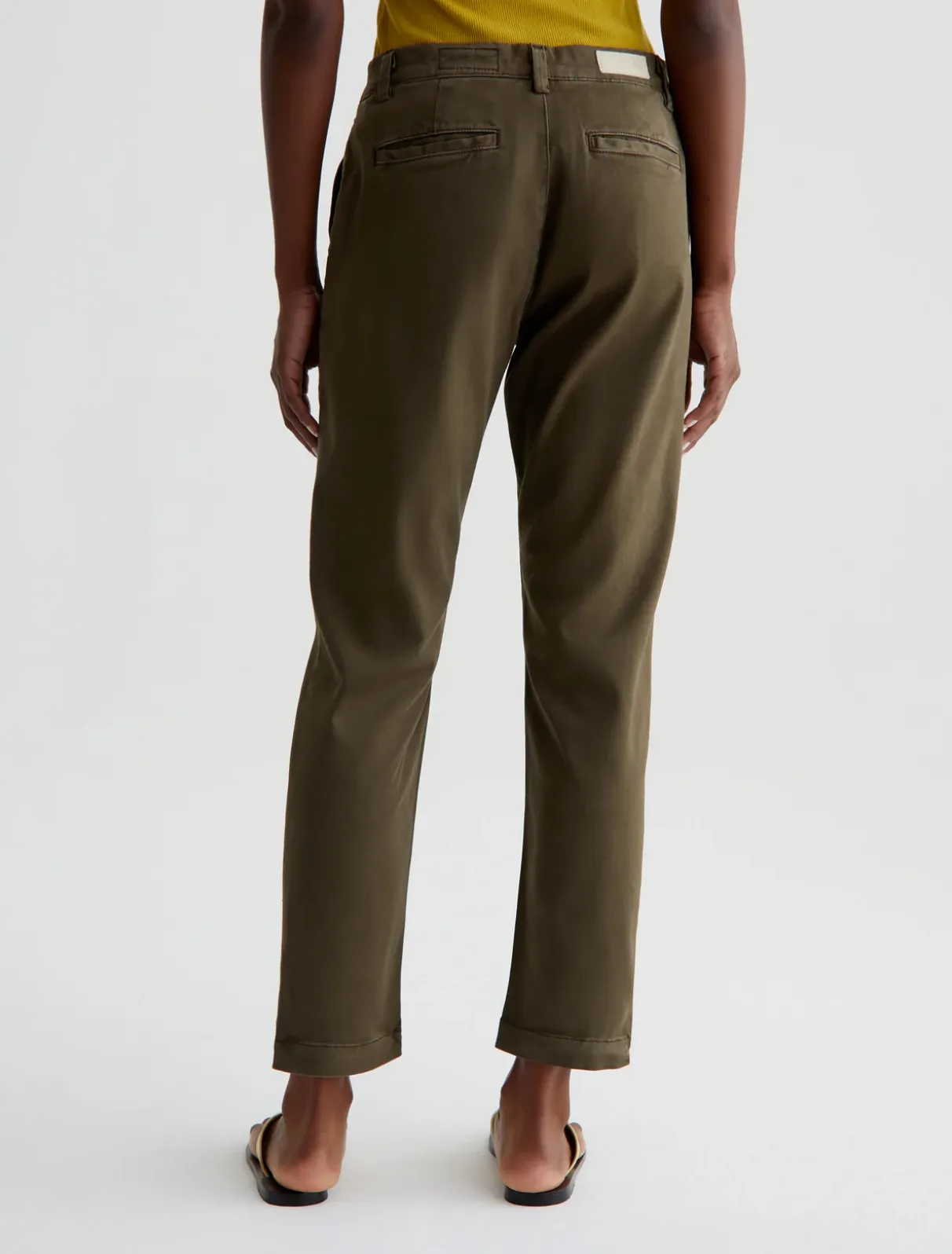 CADEN TAILORED TROUSER IN SULFUR SHADY MOSS