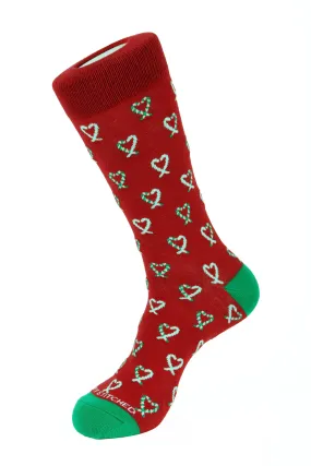 CANDY CANE HEART SOCK