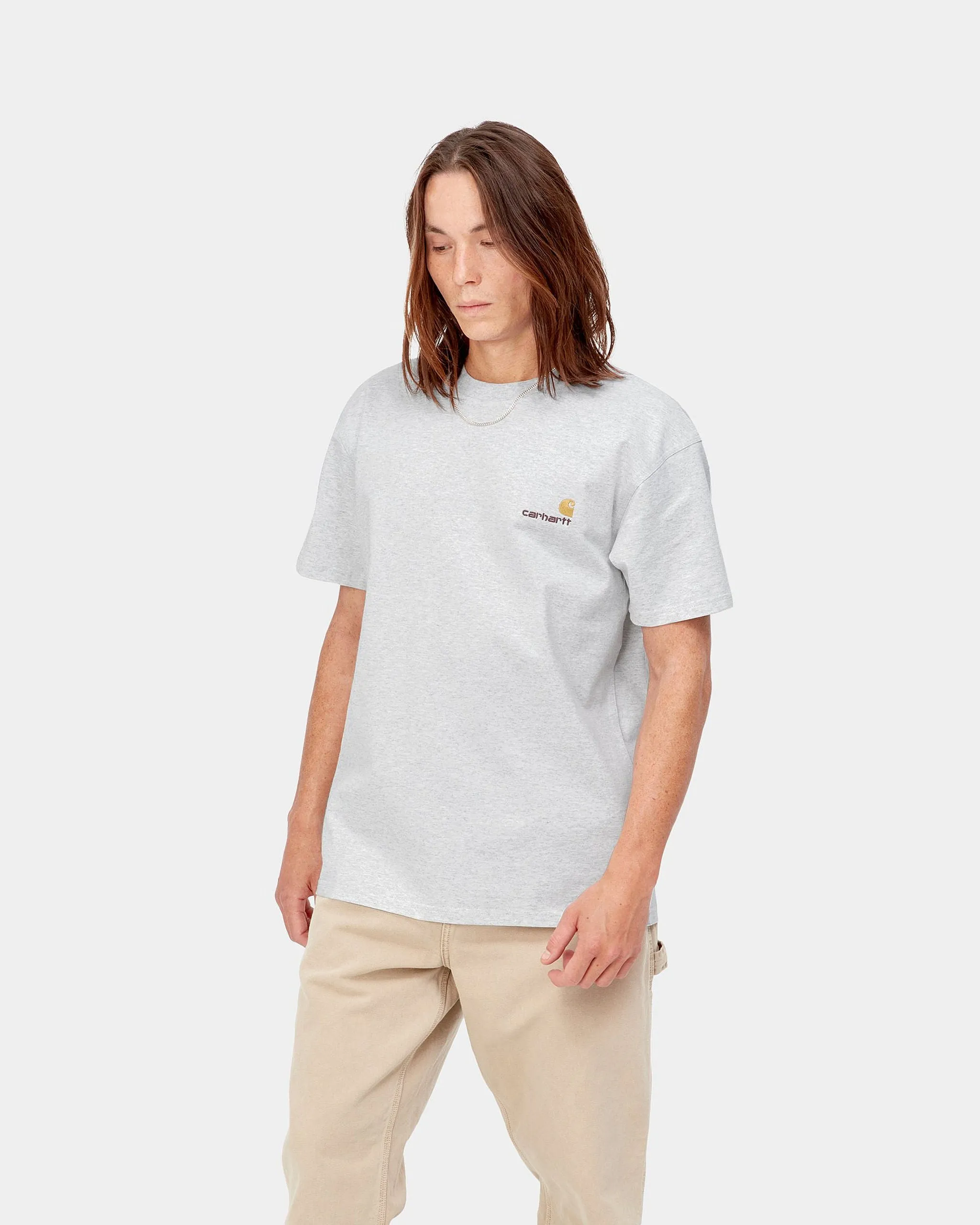 Carhartt WIP American Script Tee - Ash Heather