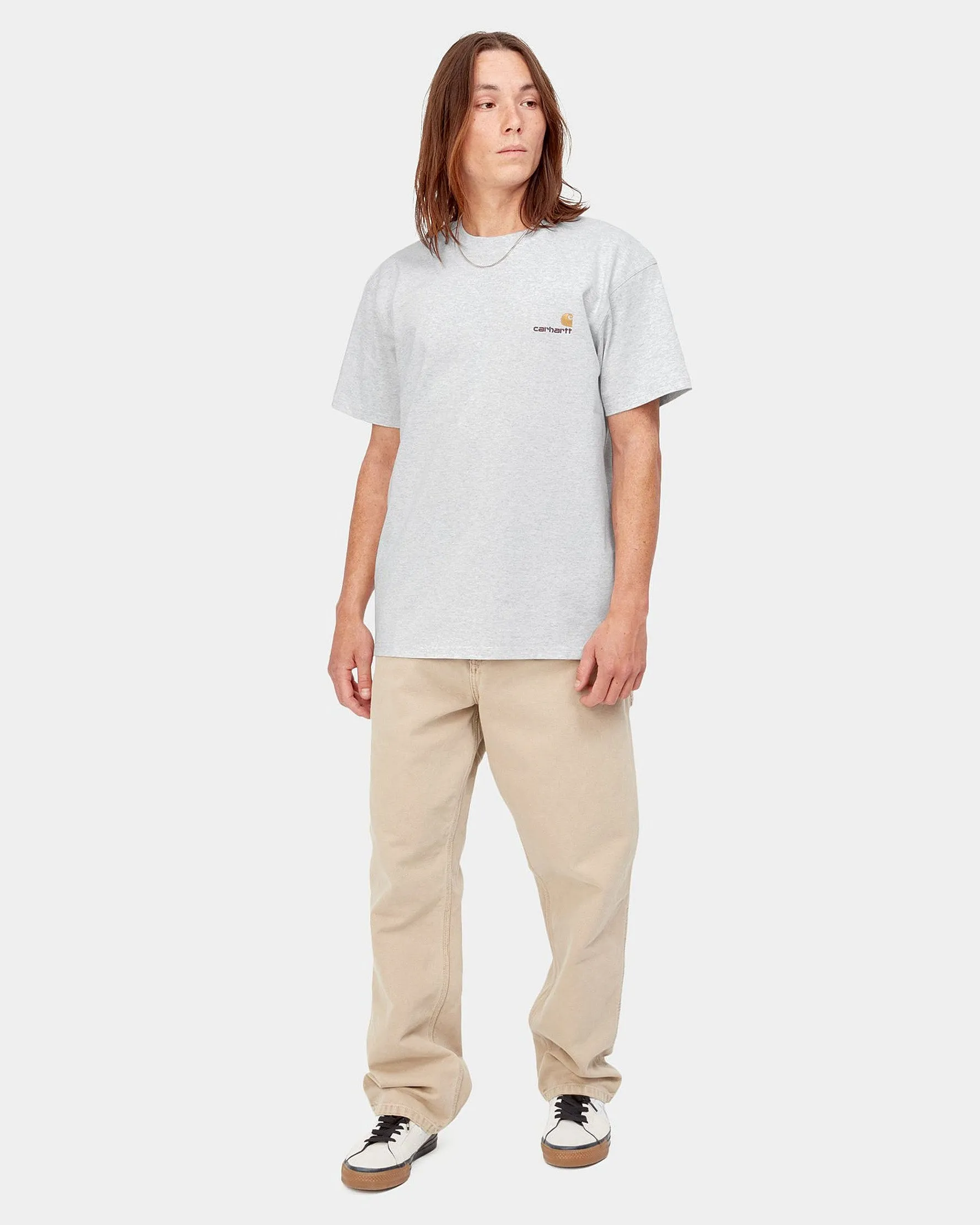 Carhartt WIP American Script Tee - Ash Heather