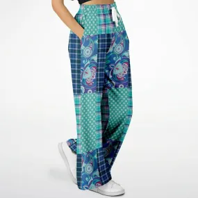 Cerulean Patchwork Plaid SW Stretchy Phat Bellbottoms