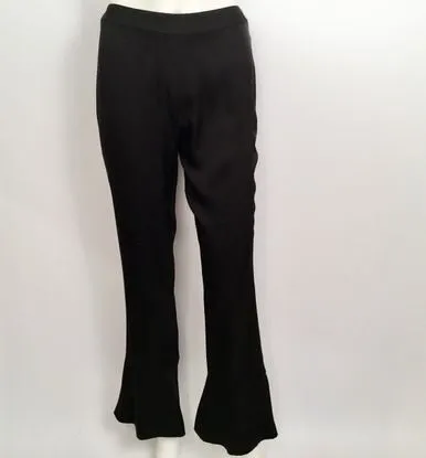 Chanel 01A, 2001 Fall Black Flare Bottom Satin Flare Pants FR 40