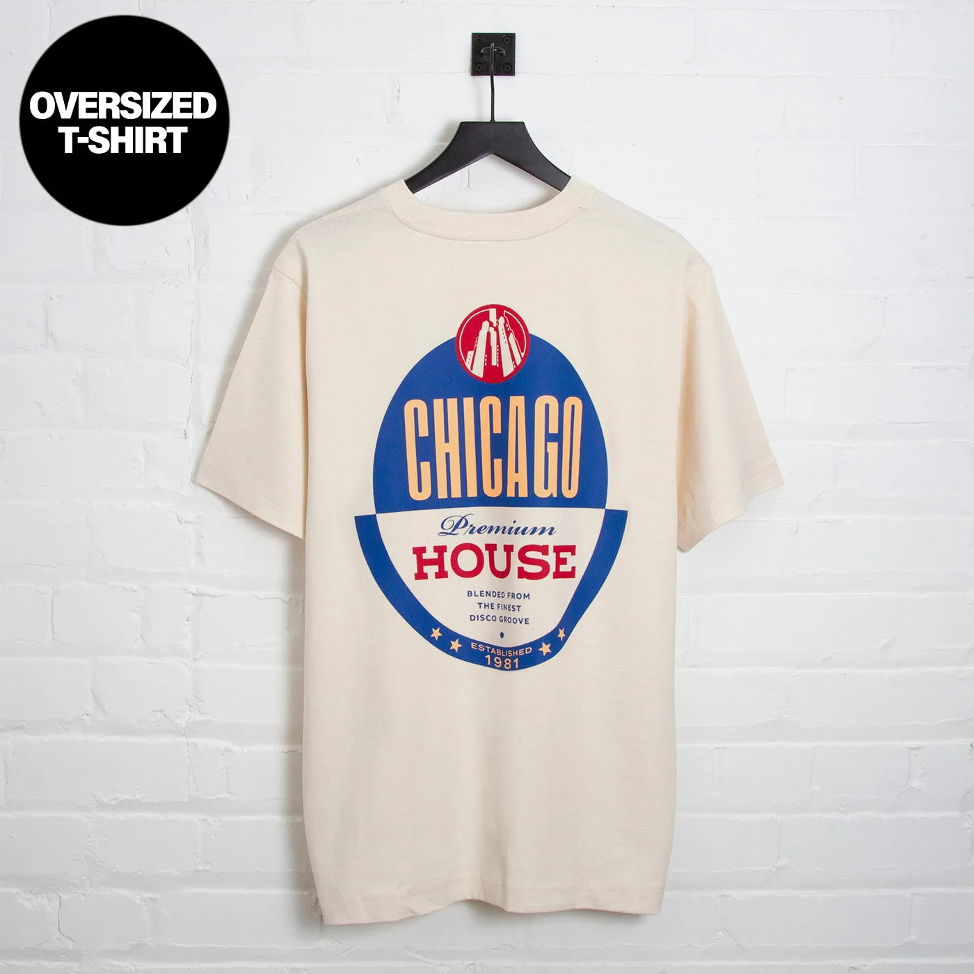 Chicago House Back Print - Oversized Tshirt - Natural