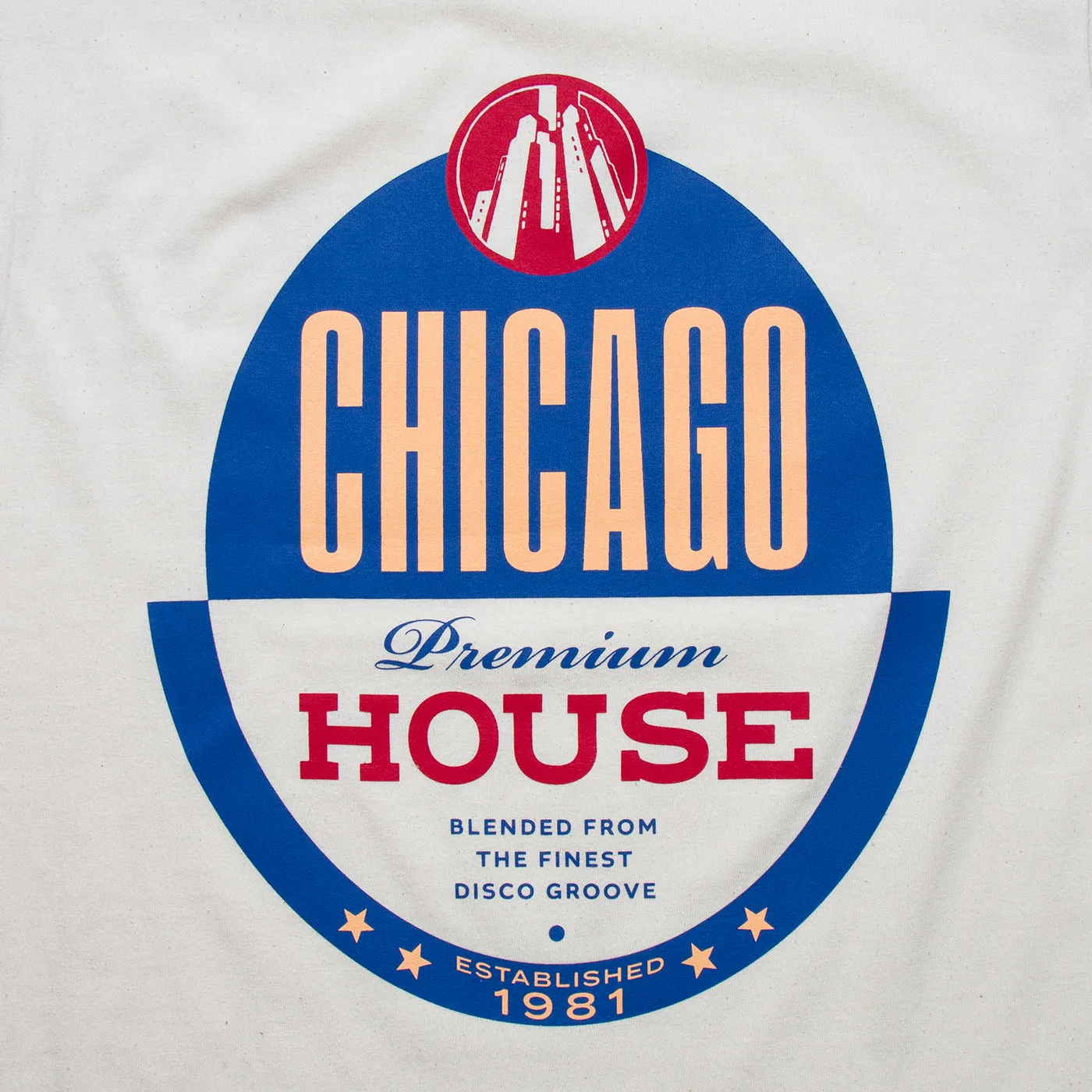 Chicago House Back Print - Oversized Tshirt - Natural