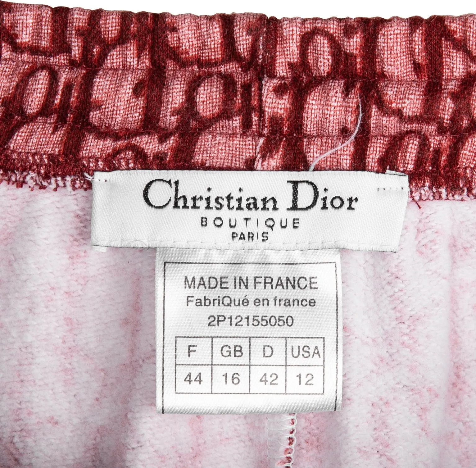 Christian Dior Burgundy Diorissimo Top Pants Set