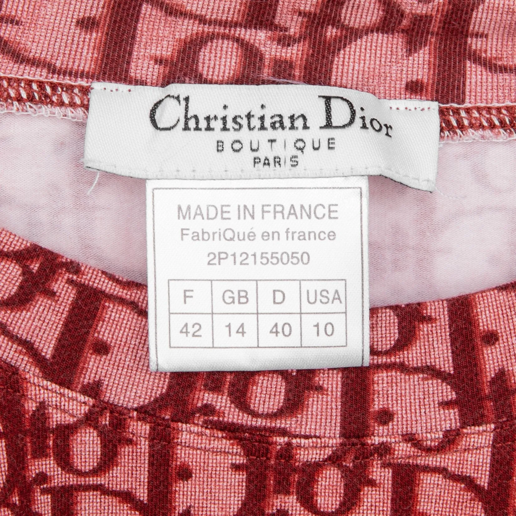 Christian Dior Burgundy Diorissimo Top Pants Set