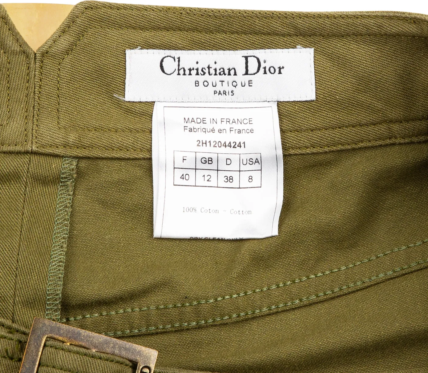 Christian Dior Fall 2002 Embellished Plate Logo Cotton Pants