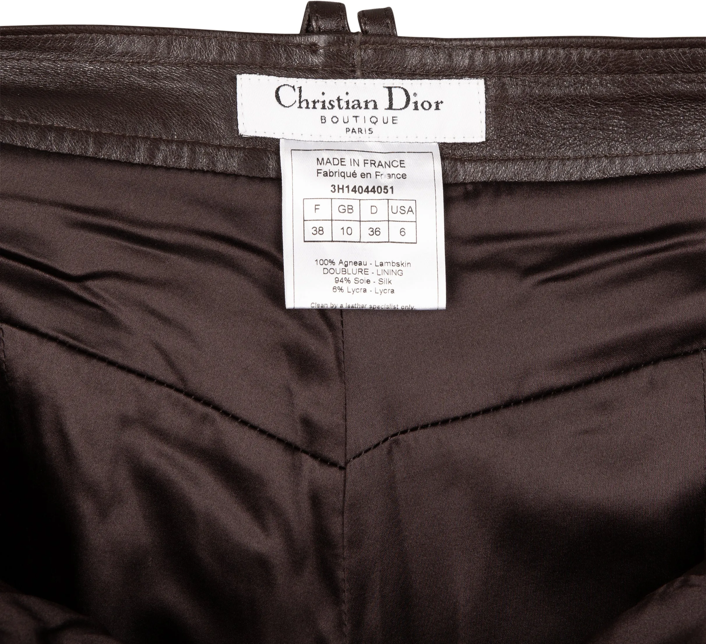 Christian Dior Fall 2003 Runway Leather Lace-Up Pants