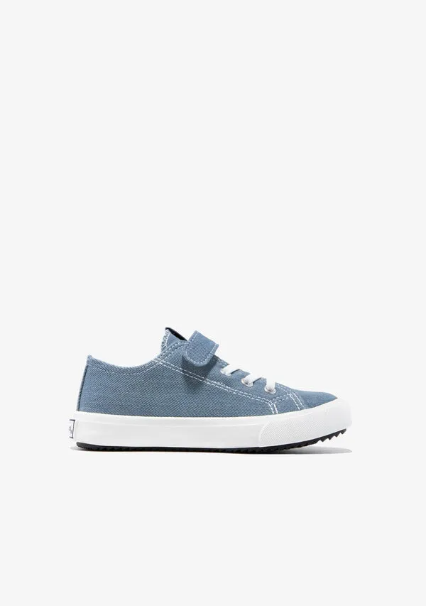 Denim canvas elastic laces sneaker