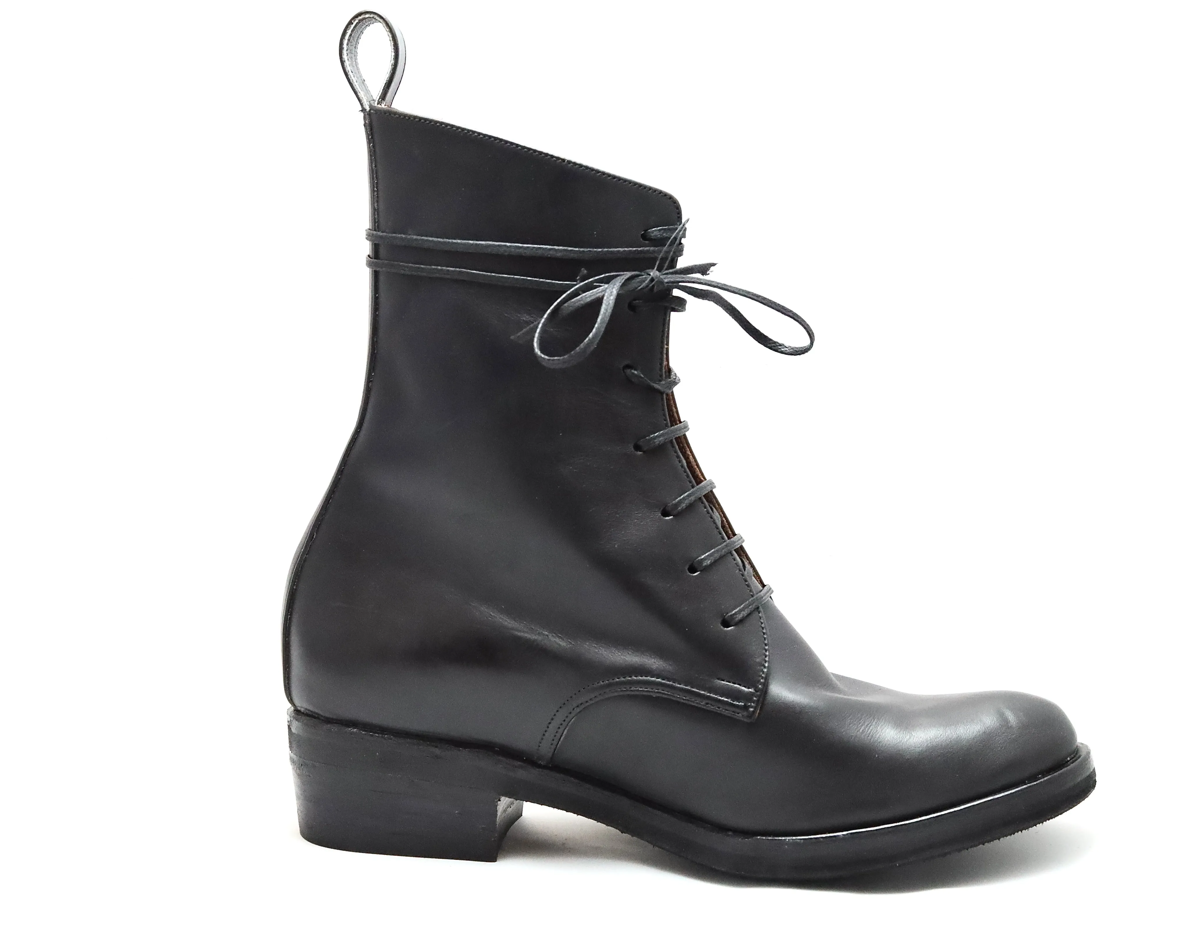 Derby Boot high | Black | calf