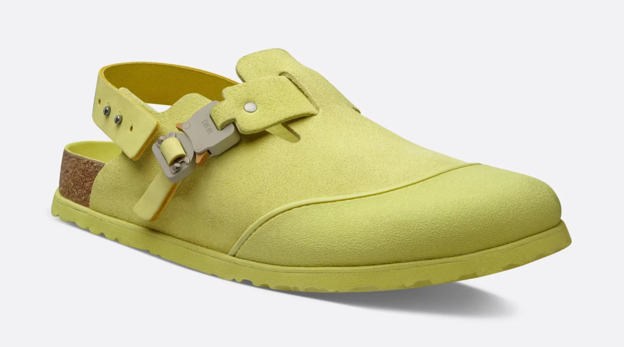 DIOR BY BIRKENSTOCK MULE TOKIO PASTEL YELLOW NUBUCK CALFSKIN