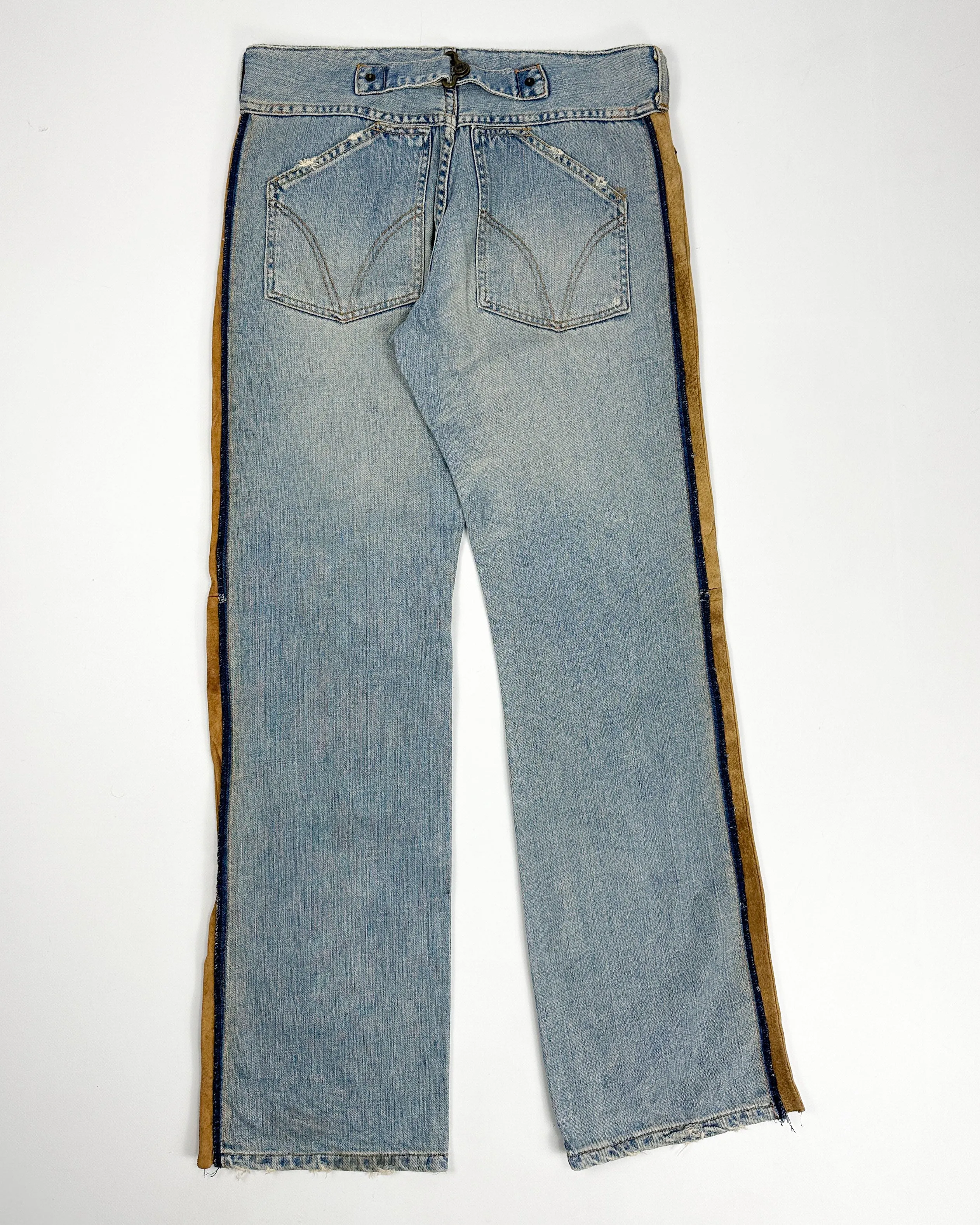 Dolce & Gabbana Leather Sides Denim Pants 2000's