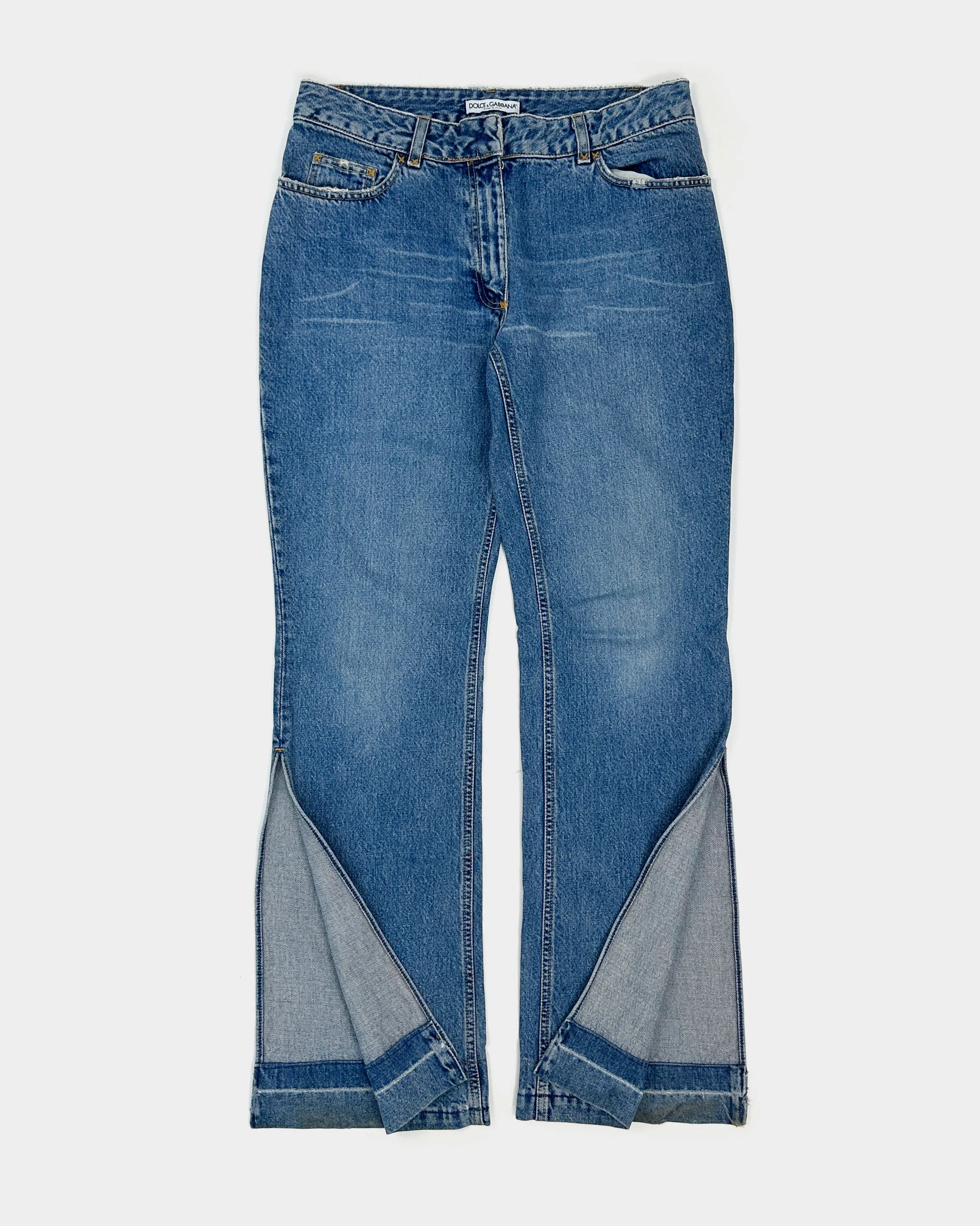 Dolce & Gabbana Open Leg Denim Pants 2000's