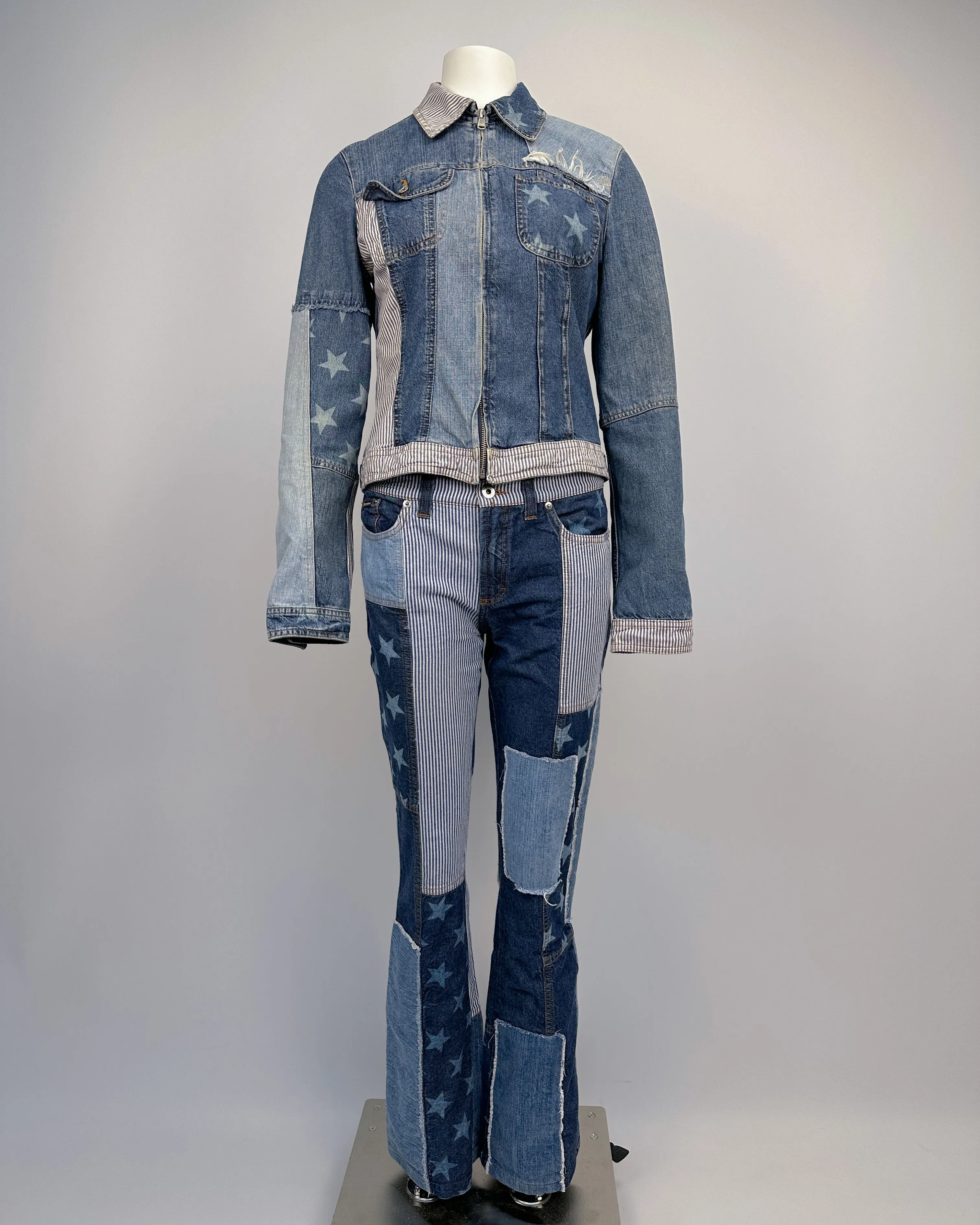 Dolce & Gabbana USA Patchwork Denim Set 1990's