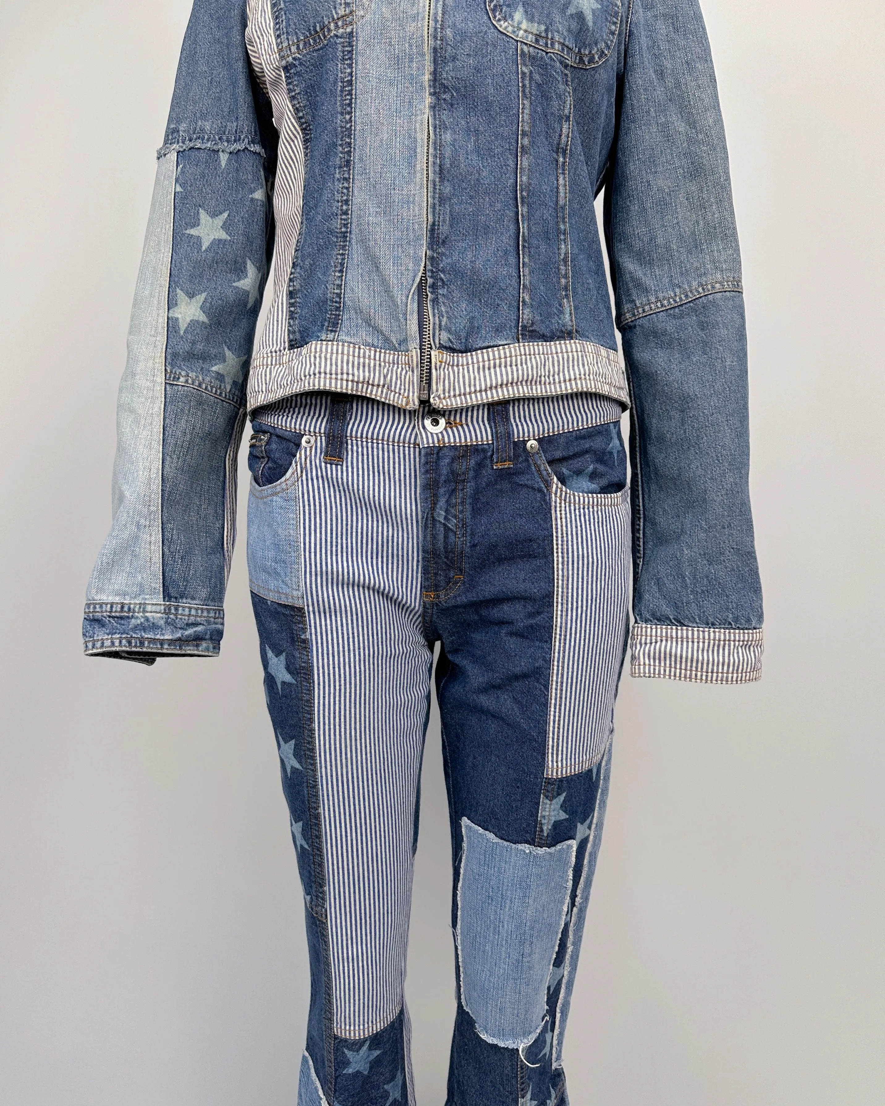 Dolce & Gabbana USA Patchwork Denim Set 1990's