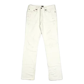 Dolce & Gabbana White Distressed Pants 2000's