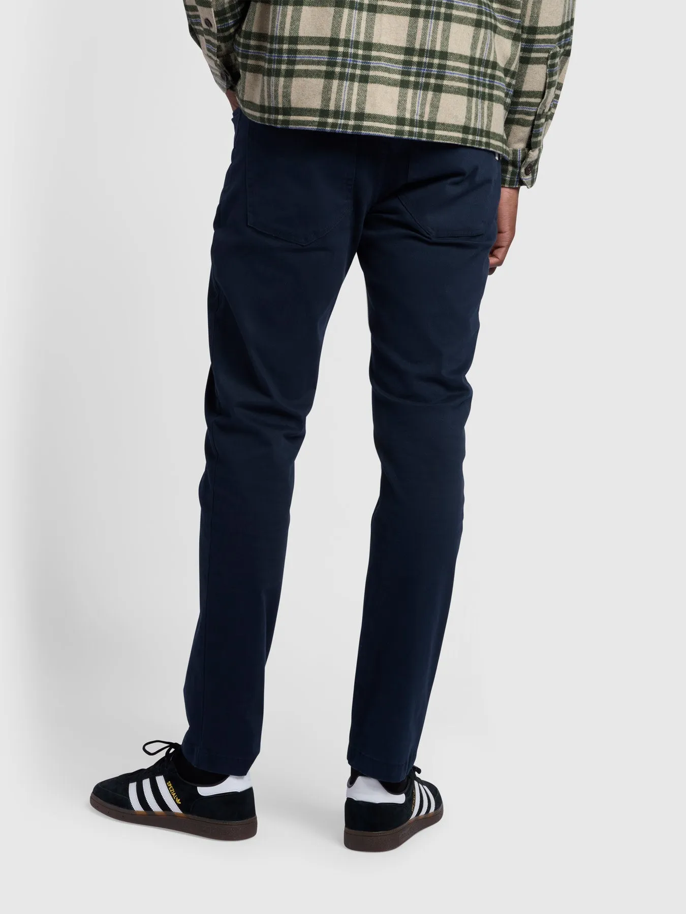 Elm Regular Slim Fit Heavy Twill Trousers In True Navy