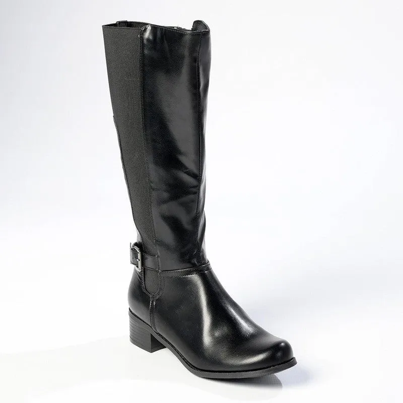 Franco Rossi Full Length Elastic Boot - Black