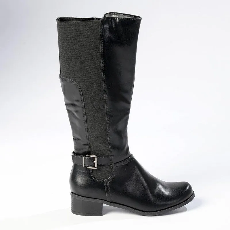 Franco Rossi Full Length Elastic Boot - Black