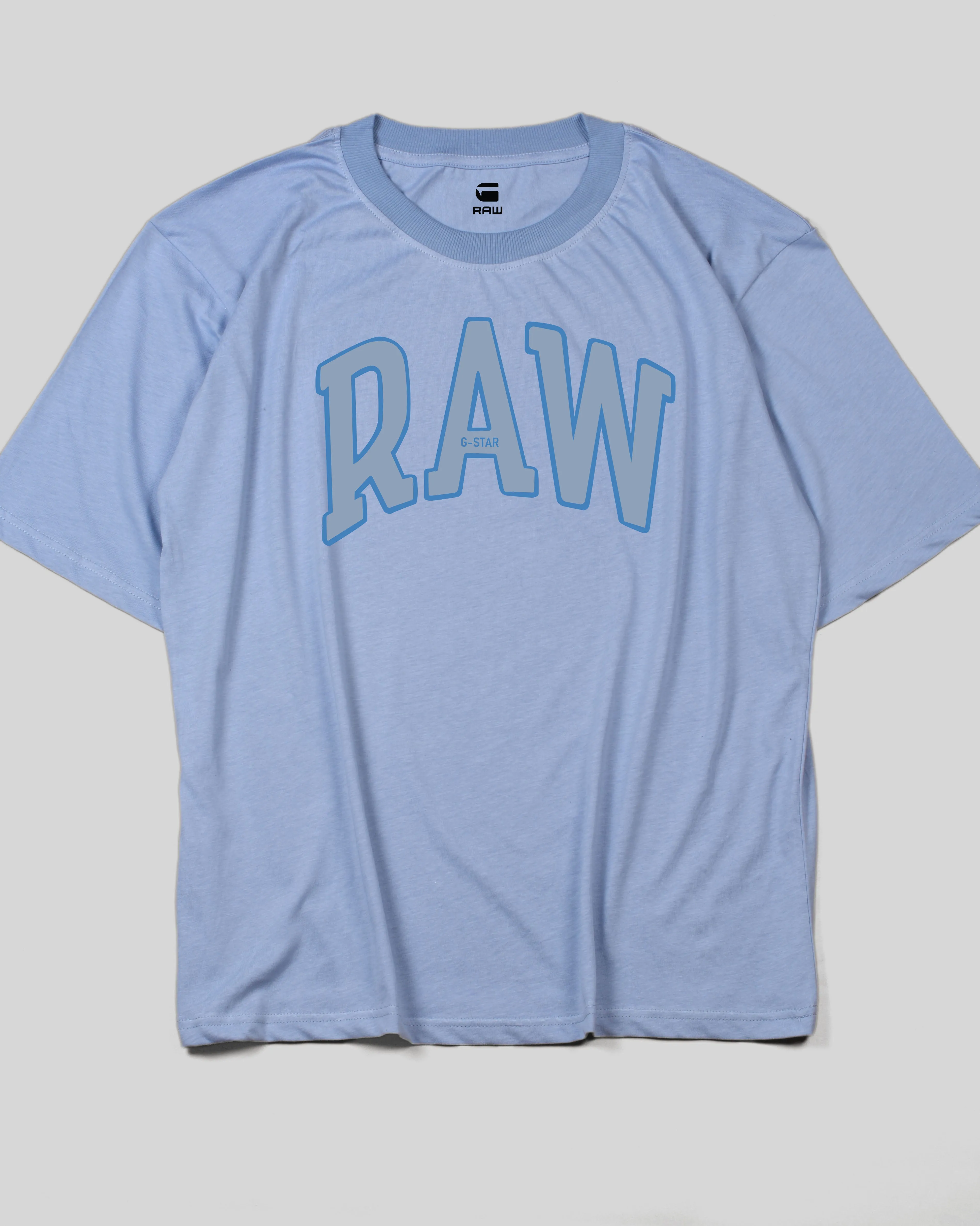 G STAR  RAW University Logo Print Crew-Neck T-Shirt Blue