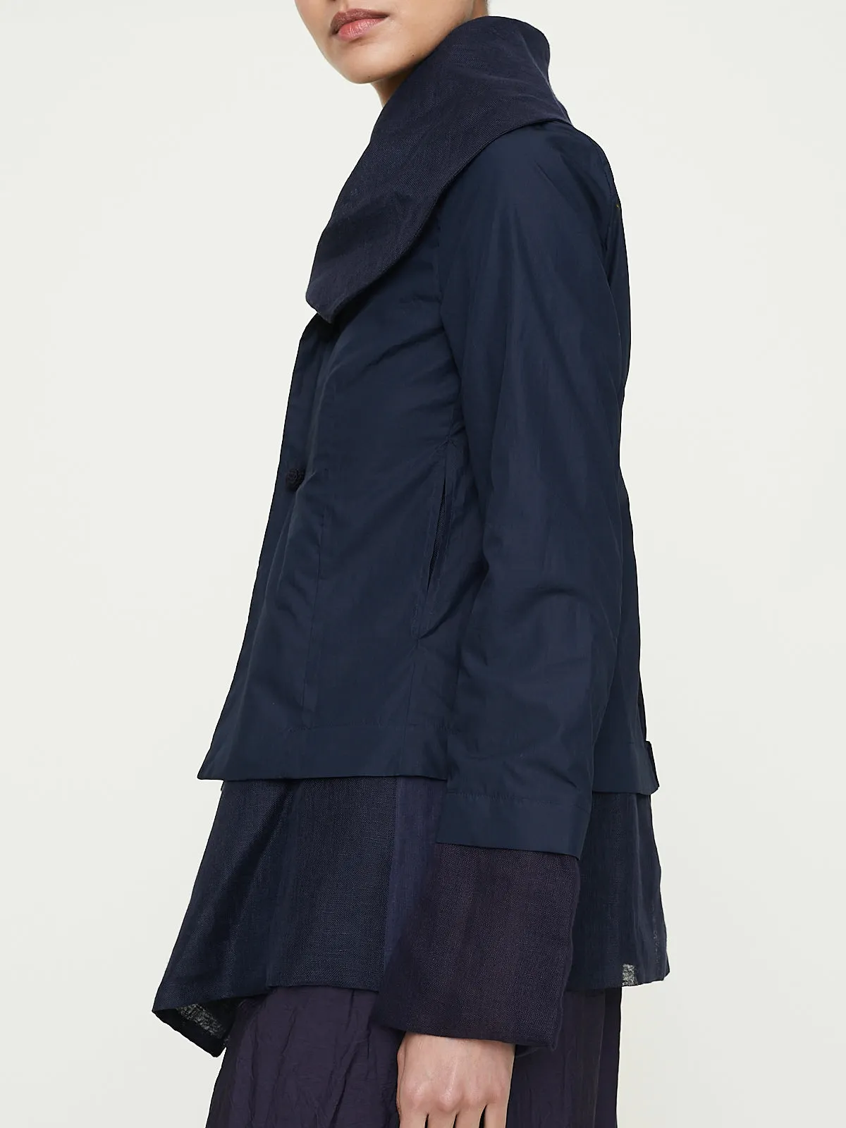 Giacca Jacket Cavallo Donna Fodera Tasconi Lavata in Navy Blue